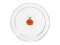Online Zafferano Teca Frutta - Juego de 6 Vasos de Vidrio Borosilicato con Naranja - Vaso de 35 cl Doble Fondo Decorado a Mano, Fácilmente Lavable Transparente