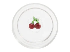 Zafferano Teca Frutta - Juego de 6 Vasos de Vidrio Borosilicato con Cerezas - Vaso de 35 cl con Doble Fondo Decorado a Mano, Fácilmente Lavable Transparente Online
