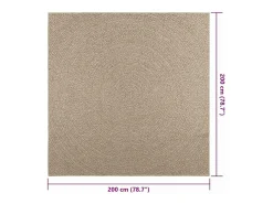ZIZUR alfombra 200x200 cm aspecto yute interior exterior Beige Outlet